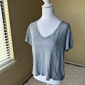 H&M Simple blue V-Neck Women's Top